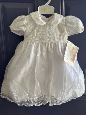 White Embroidered Organza Girls' Formal Dress by